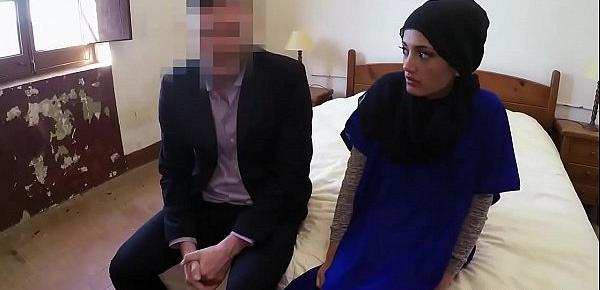  Shy Arab hotel guest became one day fucking girlfriend for big cock boss